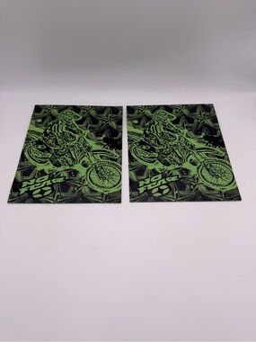 2- No Fear Folder Green and Blk 3 Hole w Pockets Moto Y2K 2000s Motocross Theme